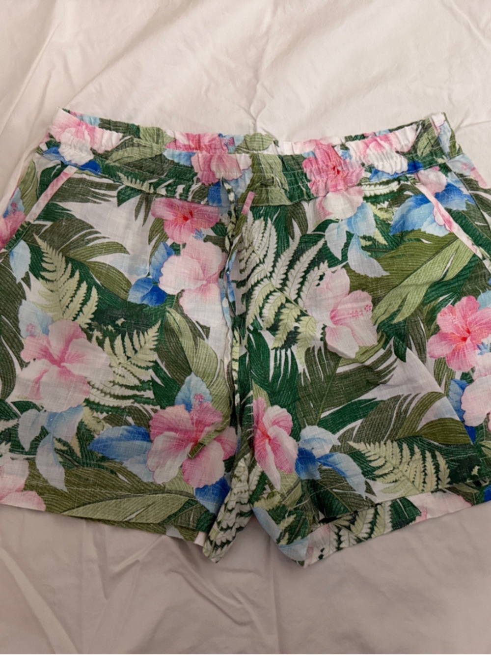 Tommy Bahama Green Floral Tropical Linen Shorts
